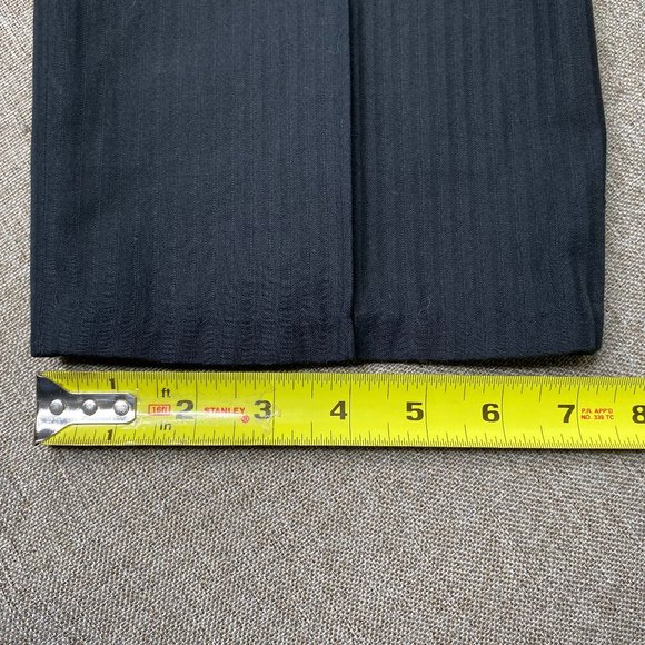 Bocaccio Uomo Pleated Dress Pants Women's 16R Black Pinstriped Business Office - Picture 12 of 13